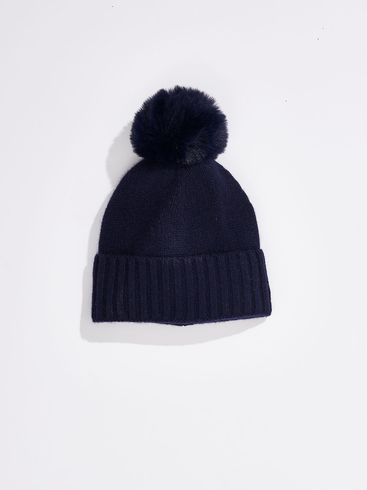 Hat Attack Cashmere Hat With Faux Fur Pom