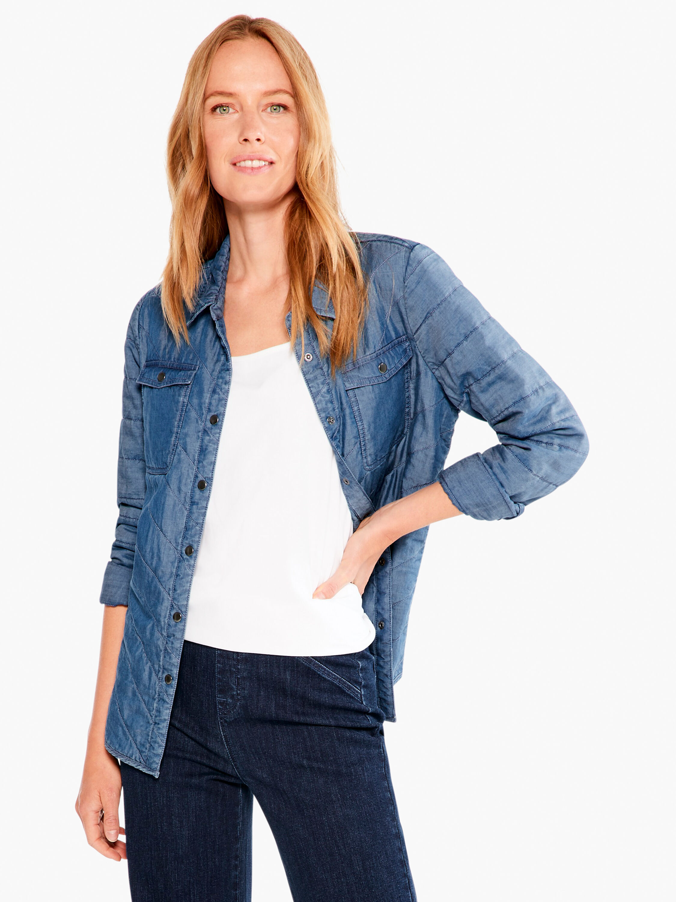 Quilted Denim Shirt Jacket NIC ZOE