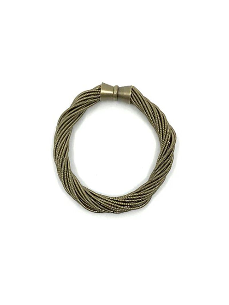 Woman Wears Twist Piano Wire Bracelet image number 0