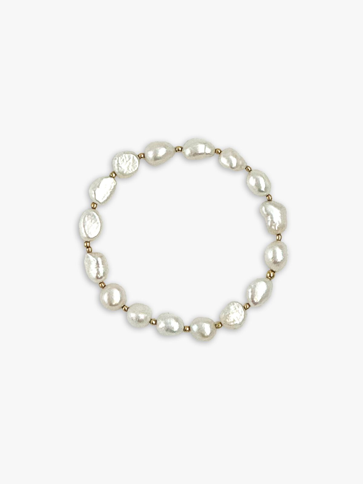 Paula Rosen 8 oz Peral Bracelet - Pearl & Gold Bead