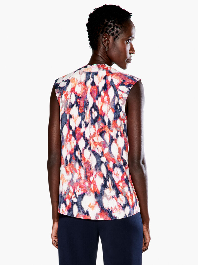 Woman Wears Floral Ikat Live In Tank image number 2