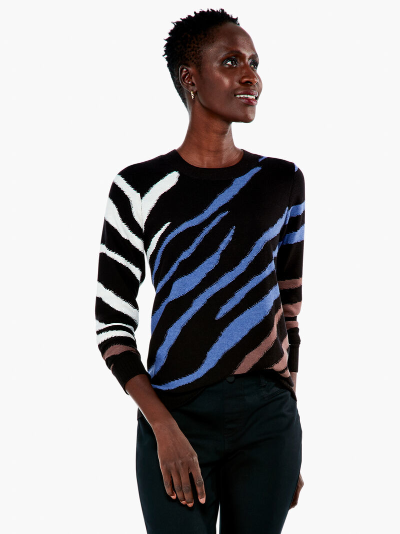 Woman Wears Falling Stripes Vital Sweater image number 0