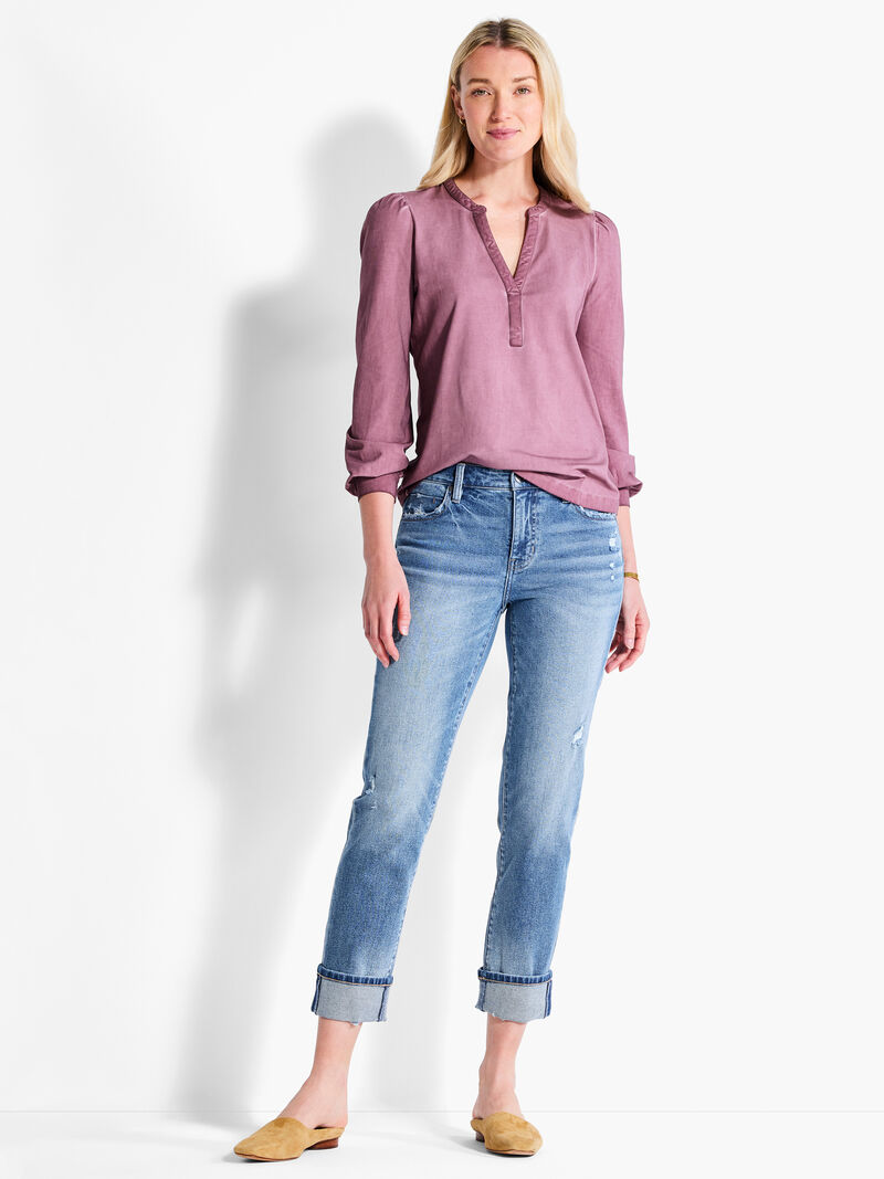 Woman Wears NZT Long Sleeve Henley image number 3