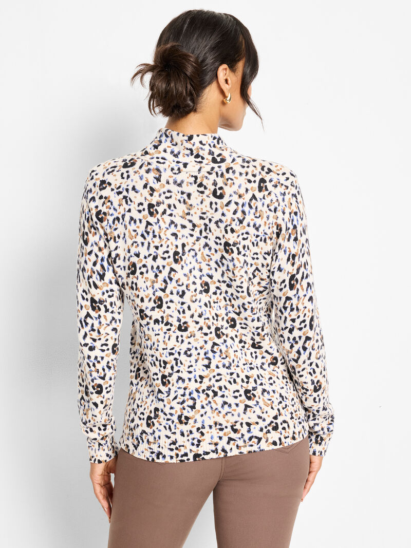 Woman Wears Femme Cheetah Sweater image number 3