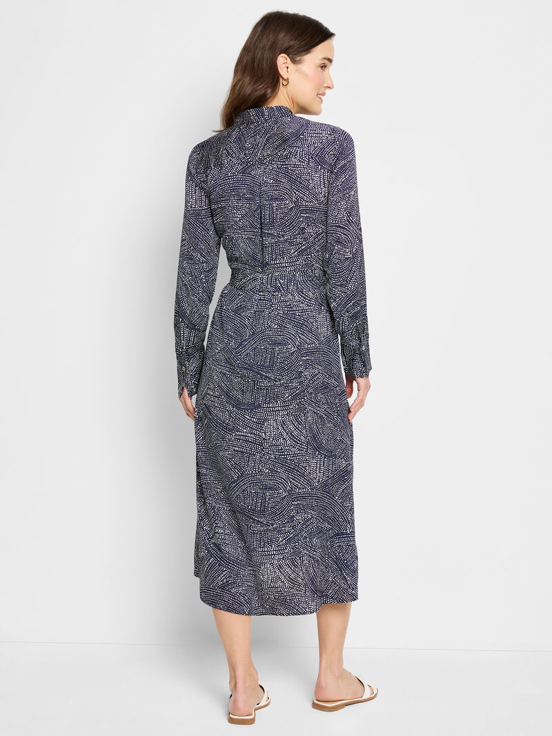 Woman Wears Swirling Sands Shirt Dress image number 2