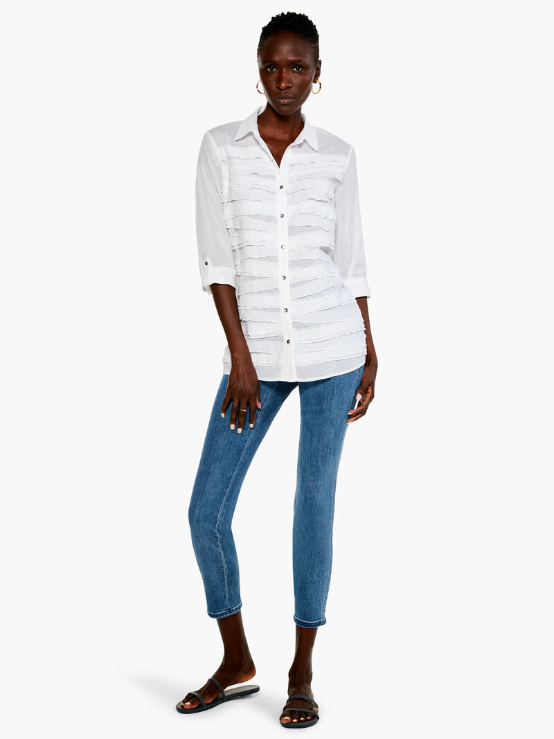 Woman Wears Textured Lines Shirt image number 3