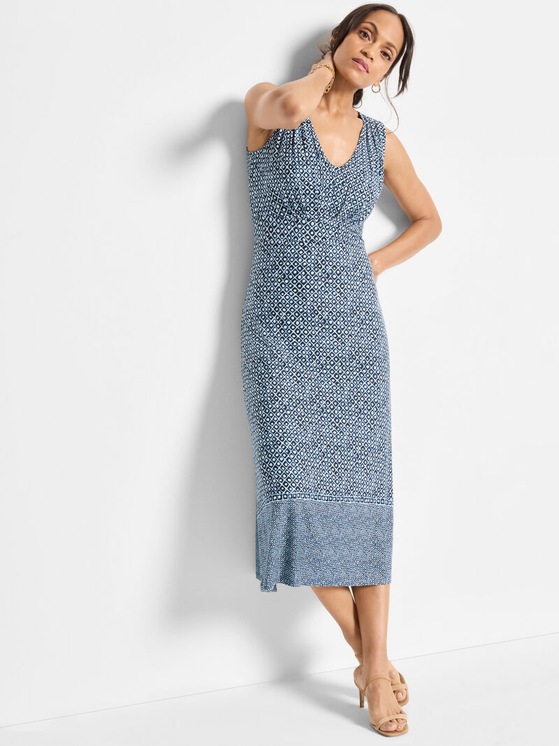Woman Wears Coastal Geo Ella Dress image number 0