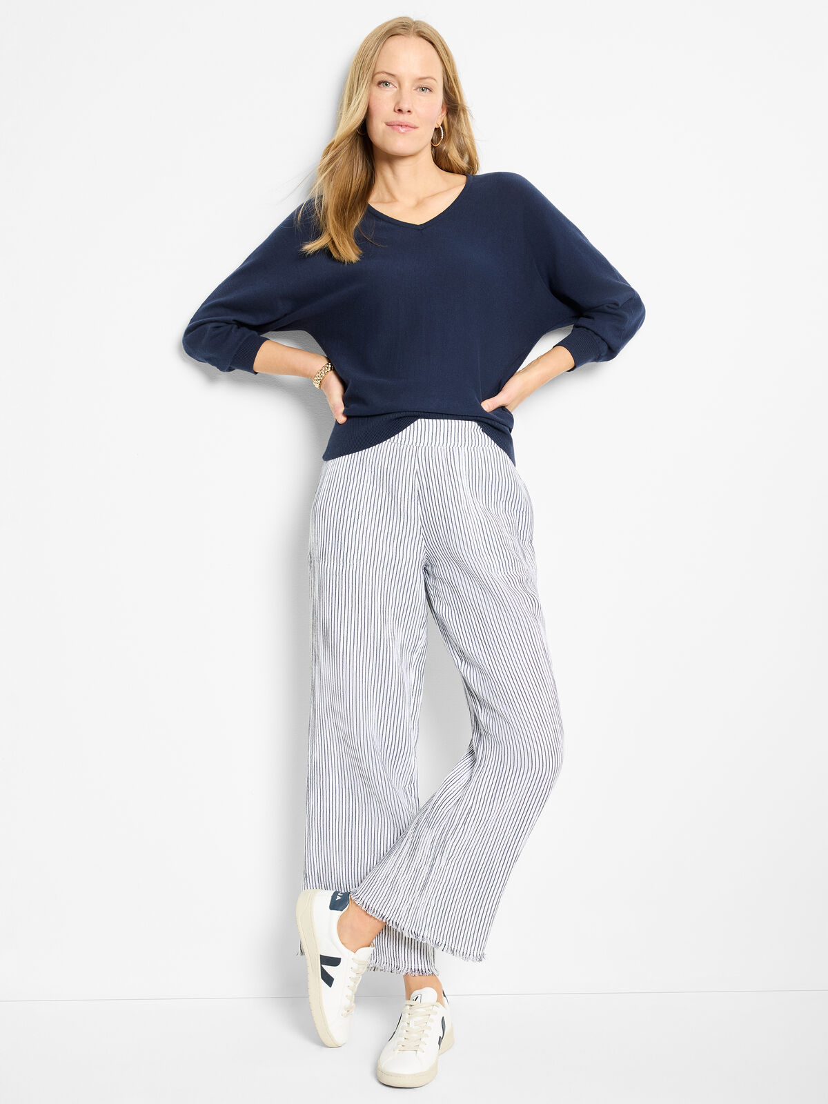 Easy V-Neck Pure Cotton Sweater