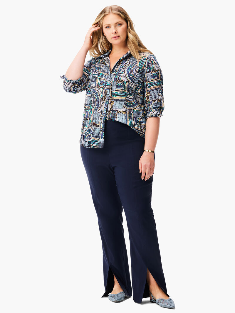 Woman Wears Mosaic Mix Crinkle Shirt image number 3