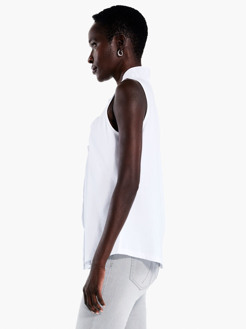 Woman Wears Ruffled Around Tank image number 1