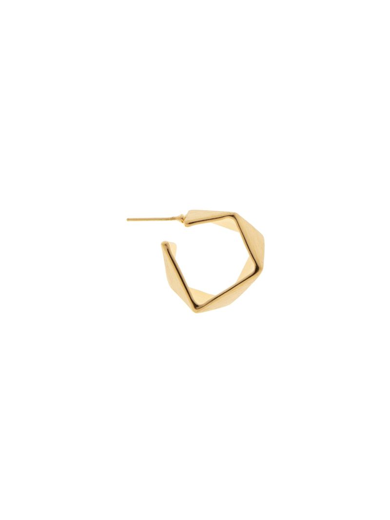 Woman Wears MARLYN SCHIFF WIDE GEOMETRIC POST HOOP EARRINGS image number 1