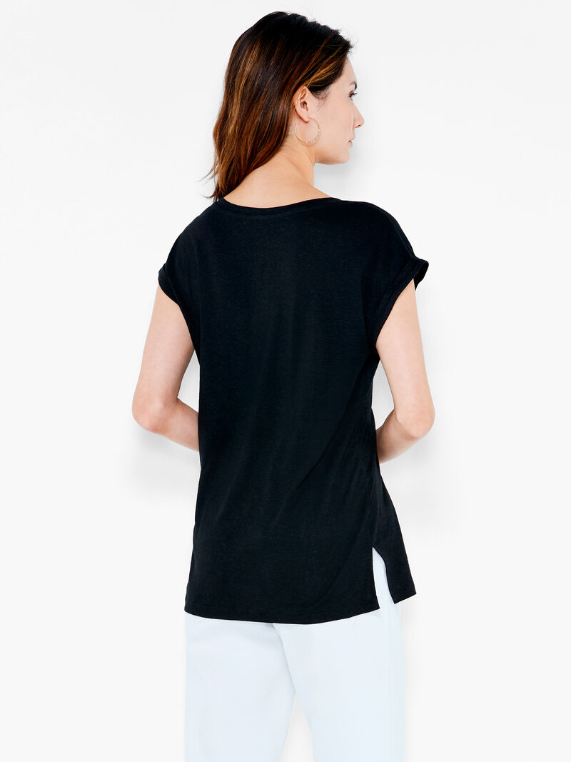 Woman Wears NZT Short Sleeve V-Neck Tee image number 2