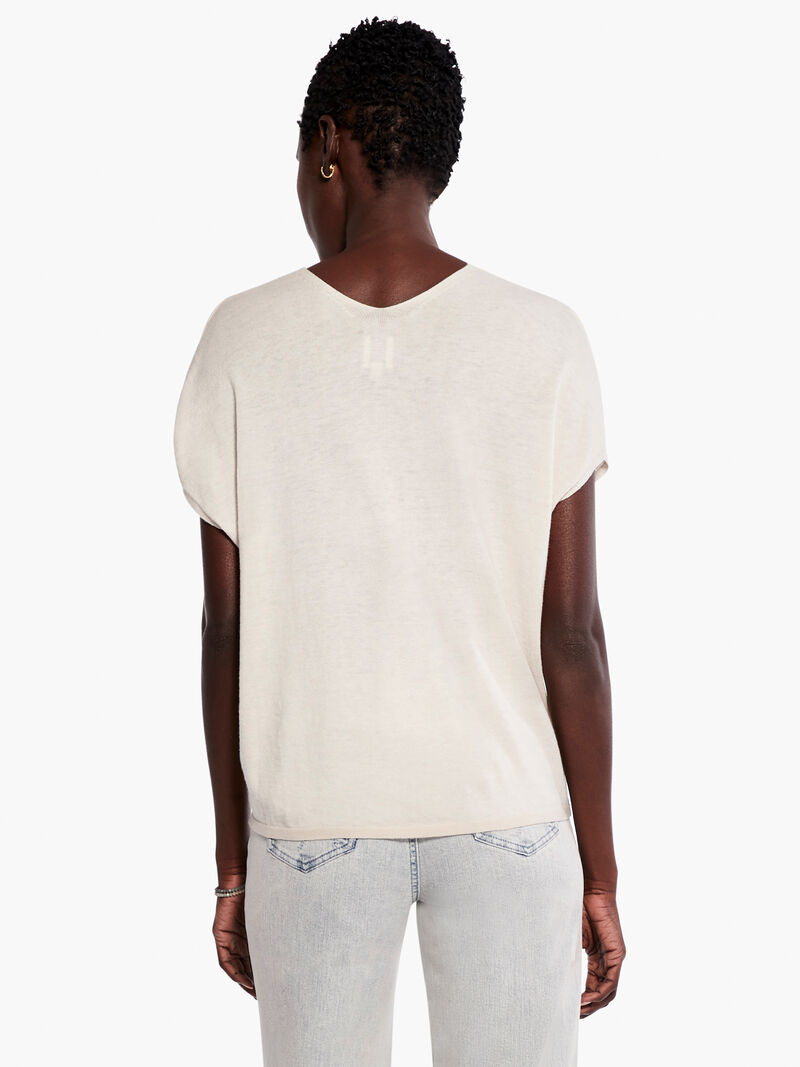 Woman Wears Relaxed V Sweater Tee image number 2