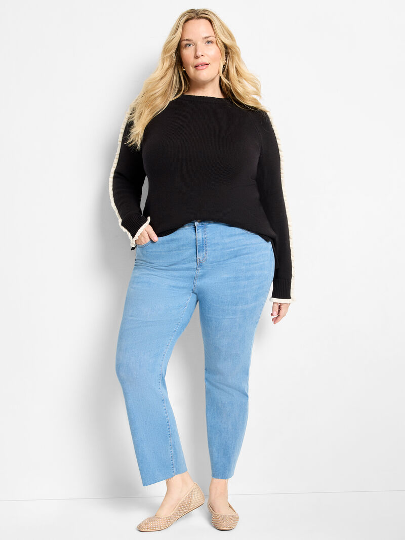 Ruffled Down Sweater