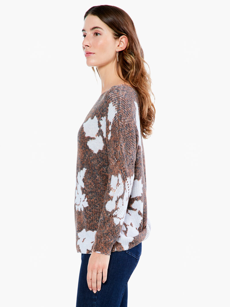Woman Wears Scattered Florals Sweater image number 2