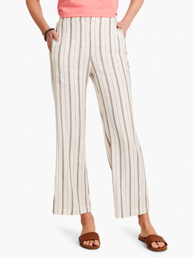 Woman Wears Grapefruit Stripe Pant image number 1