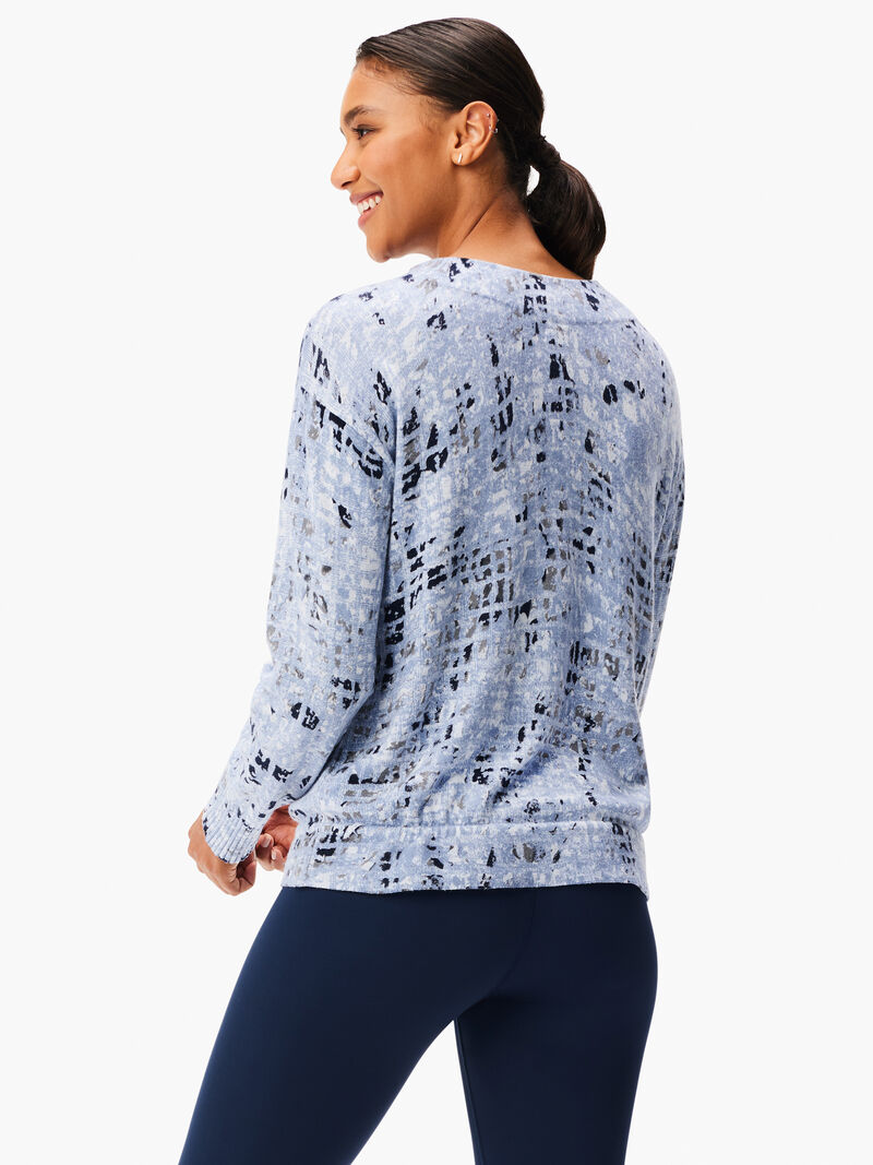 Woman Wears Cool Down Abstract Grid Sweater image number 2