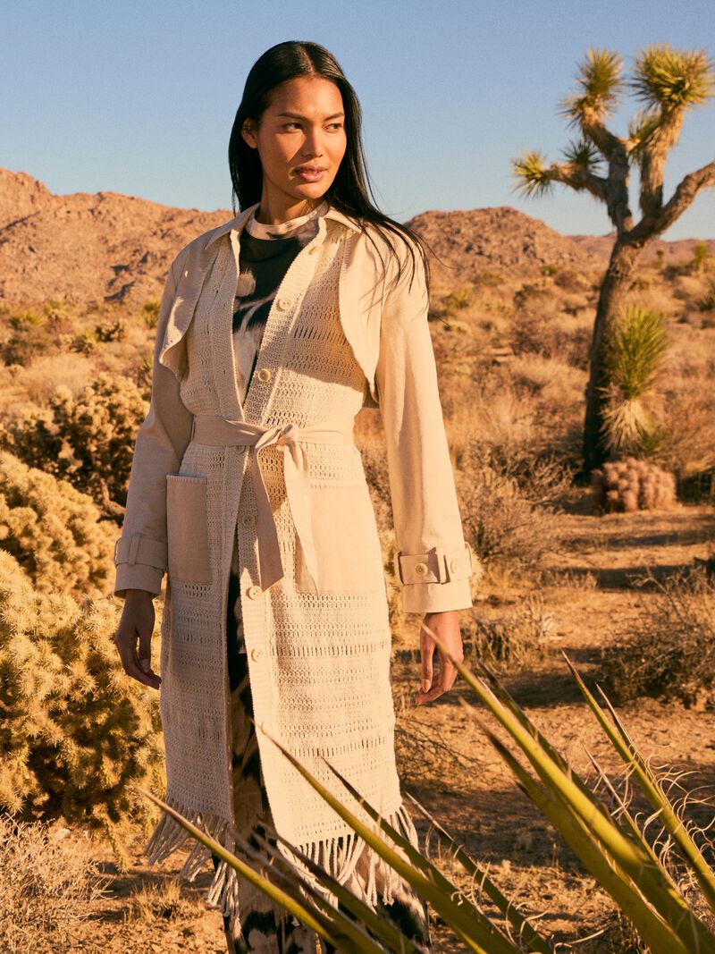 Mixed Media Fringe Knit Jacket