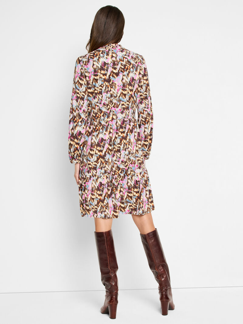 Woman Wears Painted Ikat Live In Dress image number 2