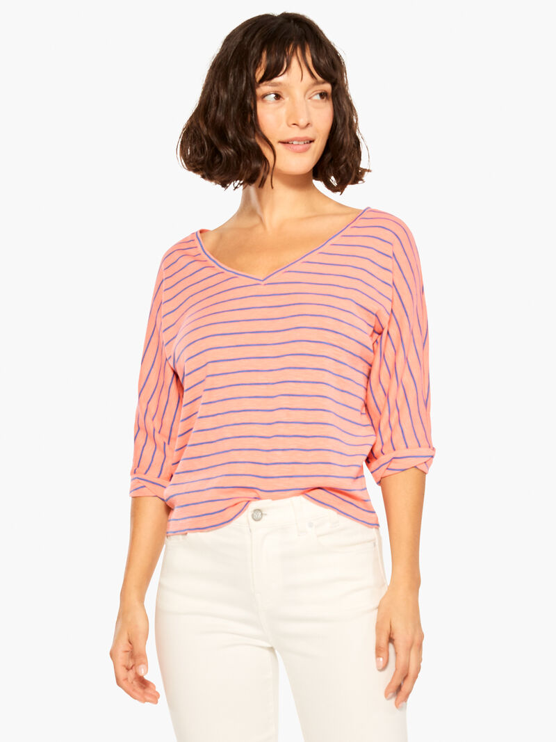 NZT Elbow Sleeve V Striped Tee