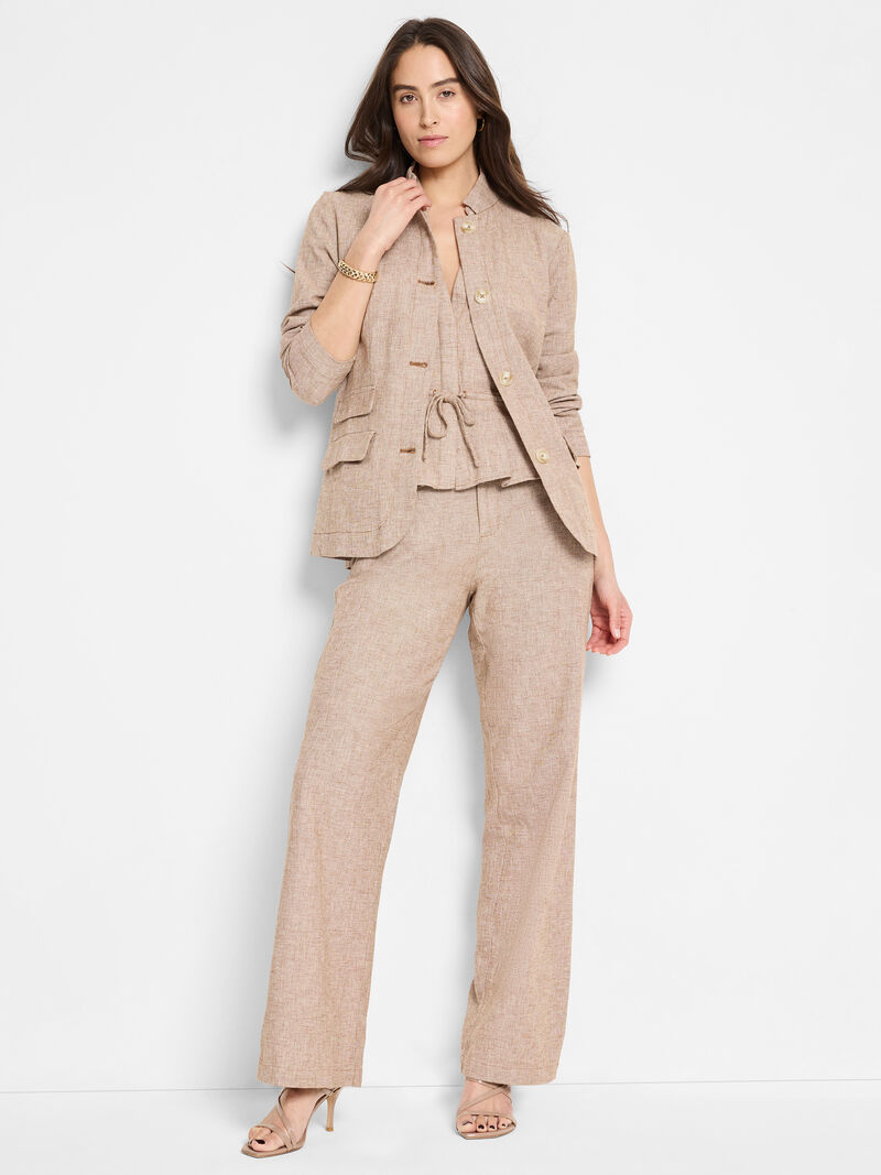 31" Linen Cotton Eliot Wide-Leg Pant