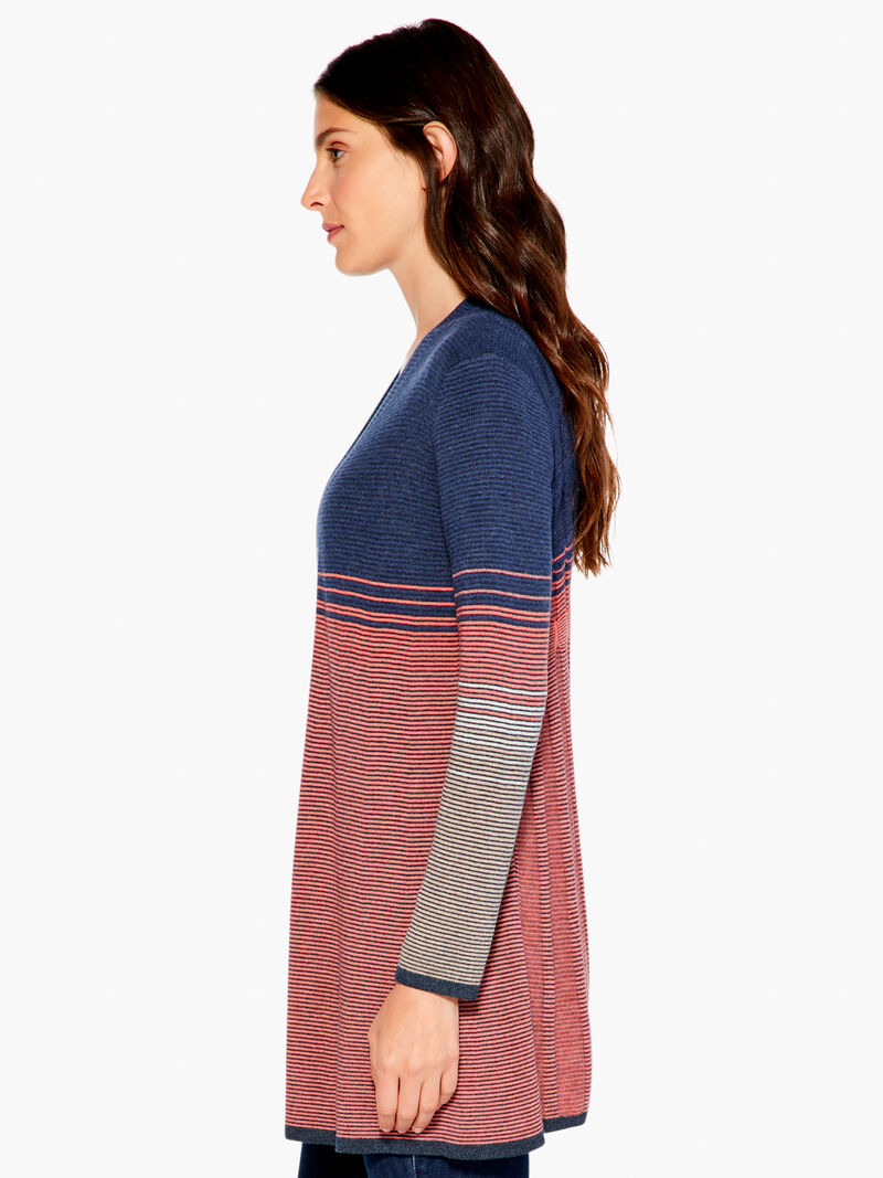 Woman Wears Ombre Twirl Cardigan image number 2
