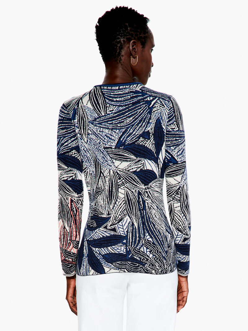 Woman Wears Layered Leaves Sweater image number 2