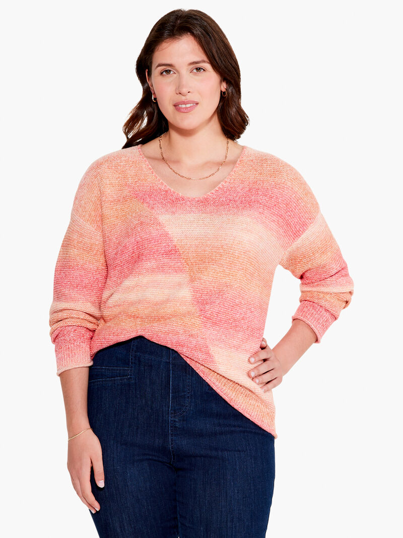 Woman Wears Sunset Mix Sweater image number 0