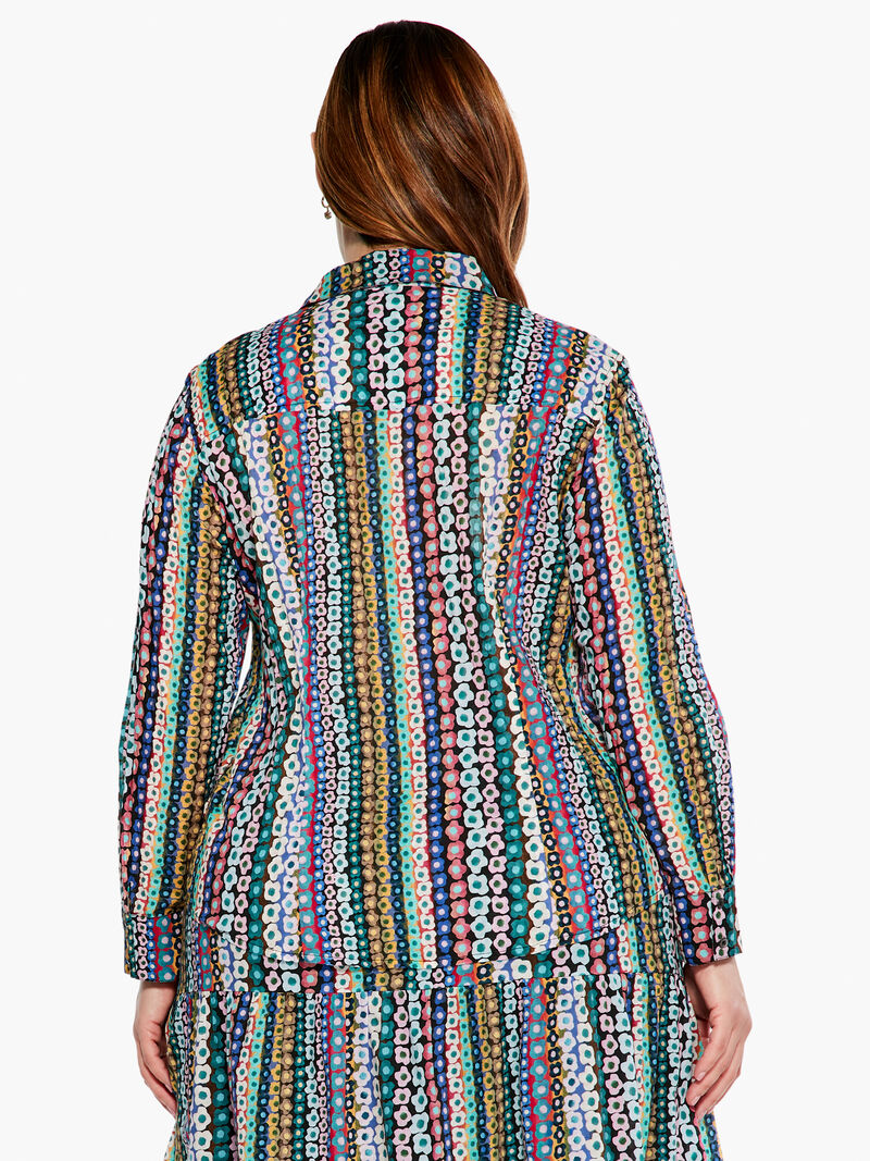 Woman Wears Flower Field Crinkle Shirt image number 3