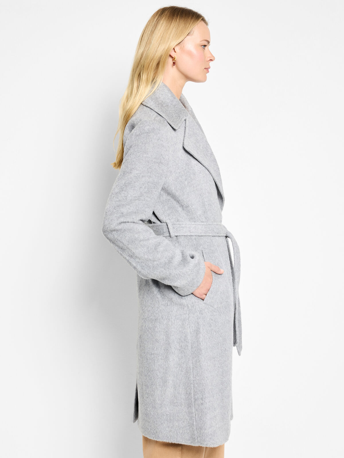 Alpaca Wool Blend Wrap Coat