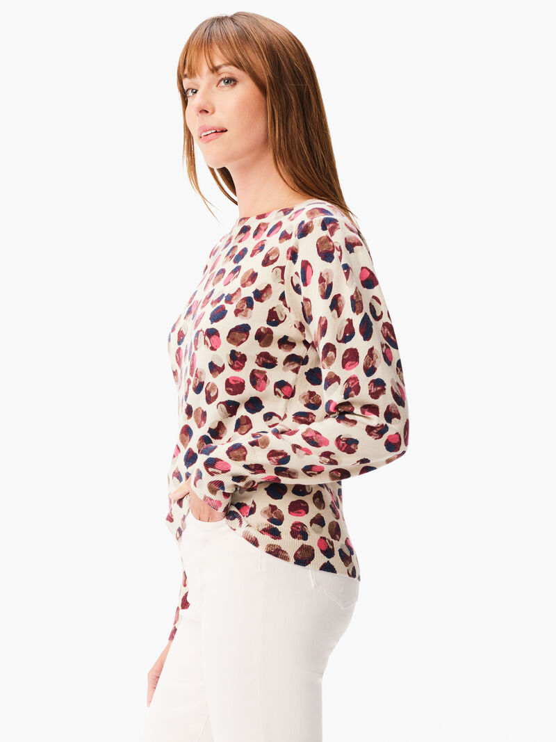 Woman Wears Blush Dot Sweater image number 2