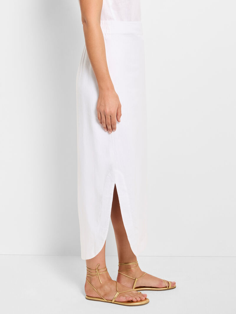 Woman Wears Rumba Linen Dip Skirt image number 2