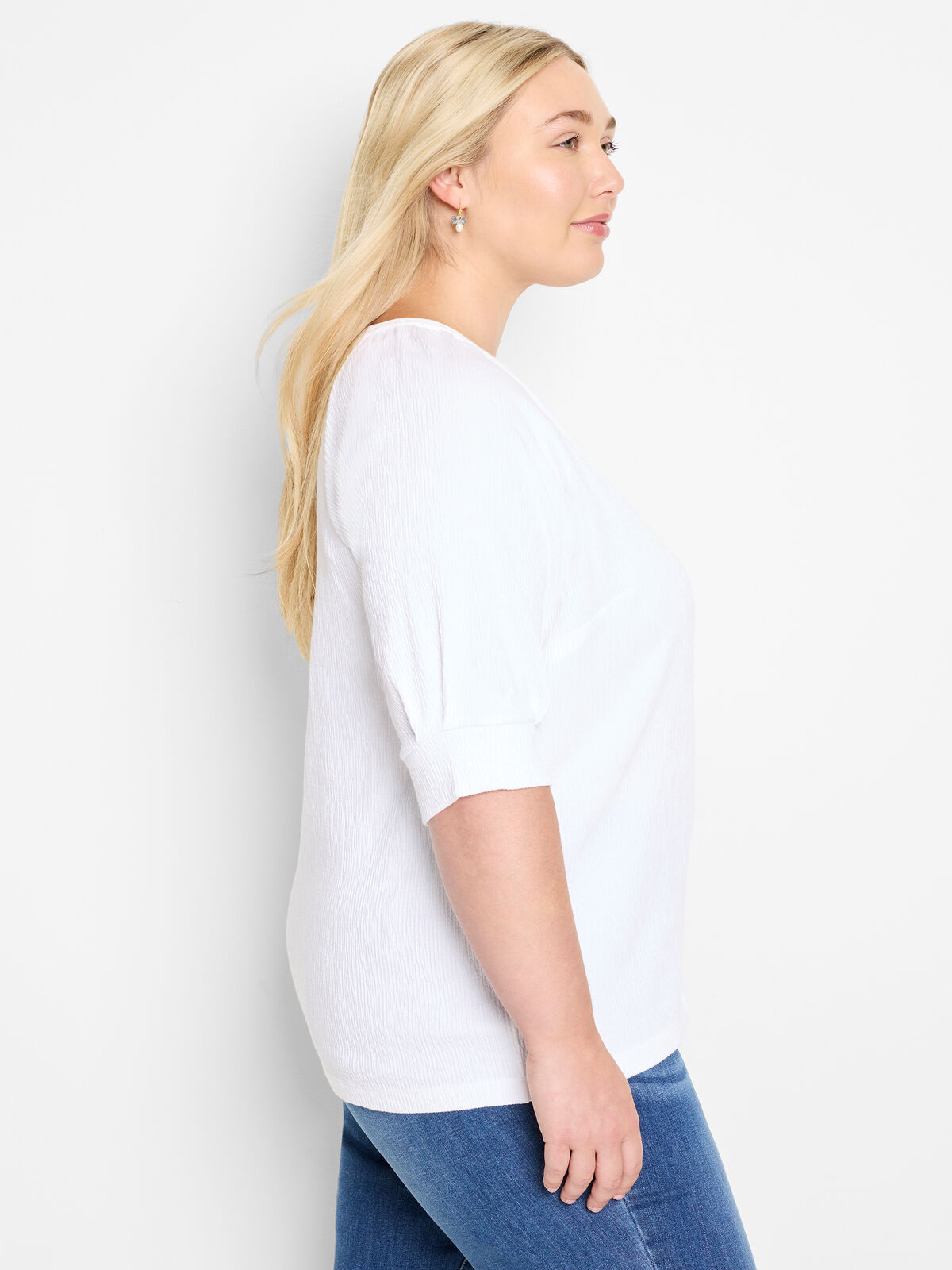 Crinkle Knit Café Top