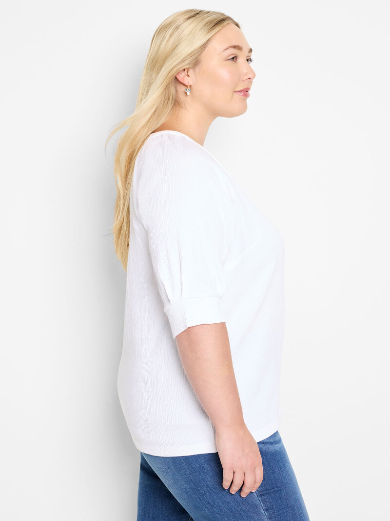 Woman Wears Crinkle Knit Café Top image number 2