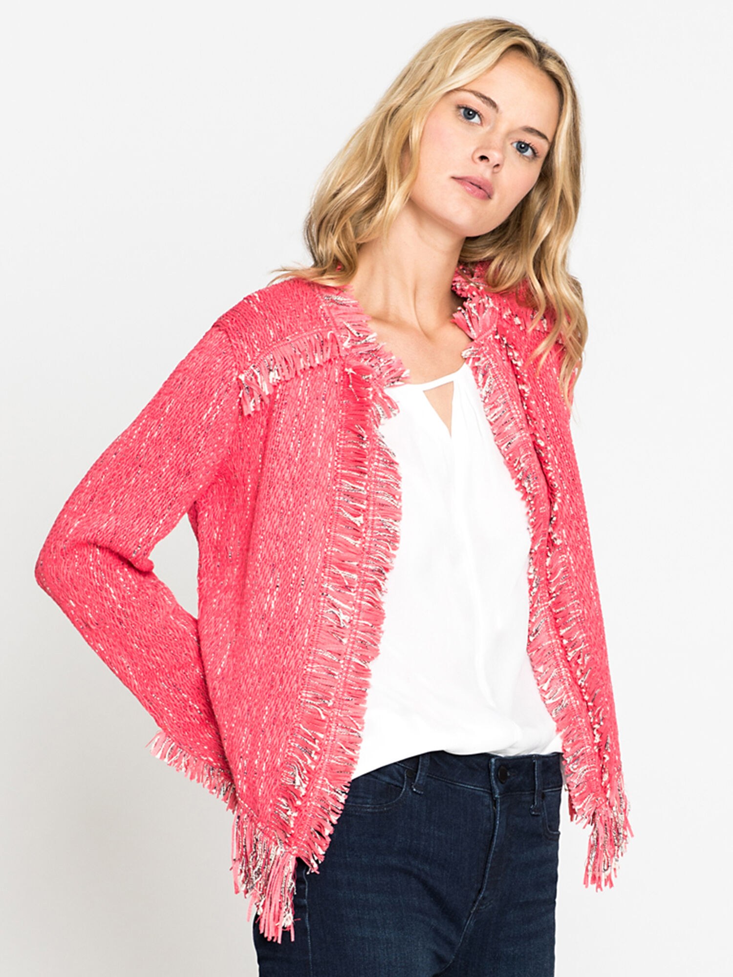 Nic and zoe fancy fringe jacket outlet