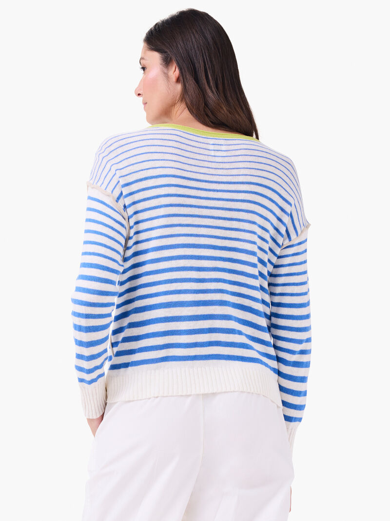 Woman Wears Striped Up Supersoft Sweater image number 3