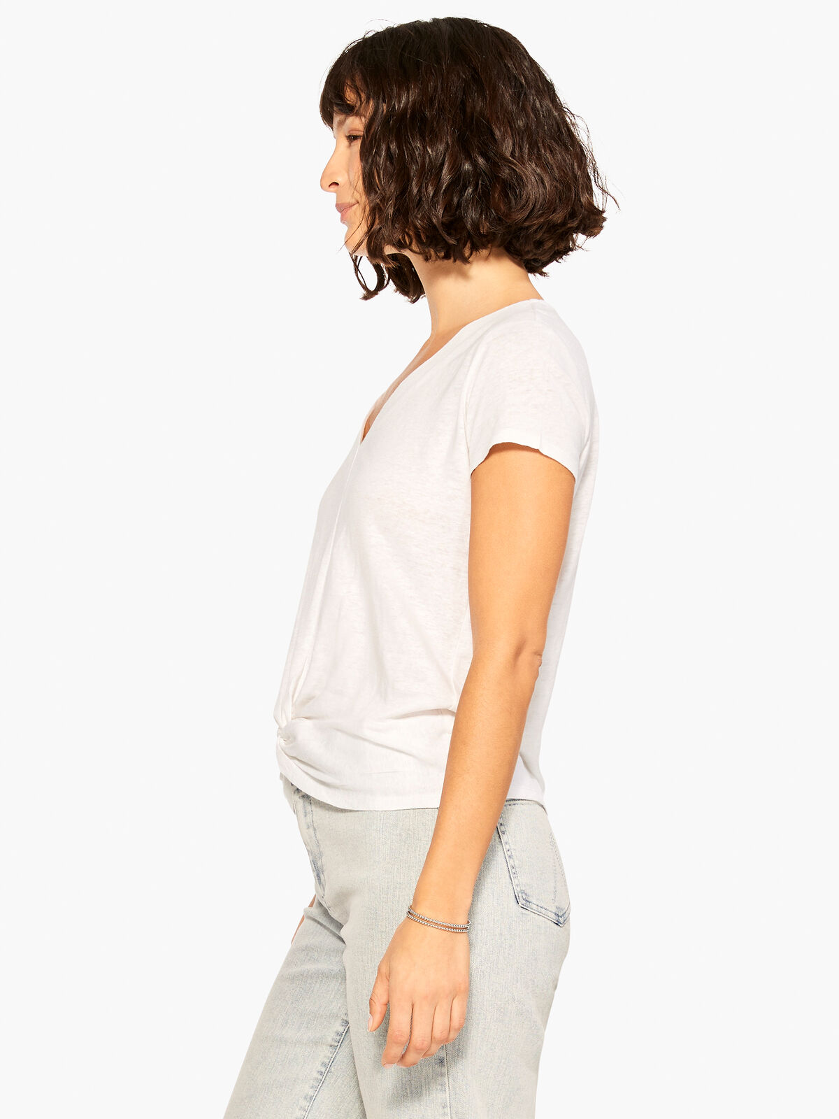 NZT Short Sleeve Knotted V Tee