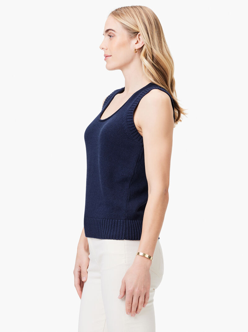 Woman Wears Cotton Cord Knit Tank image number 1