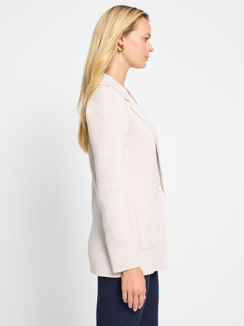Woman Wears Elegant Knit Blazer image number 2