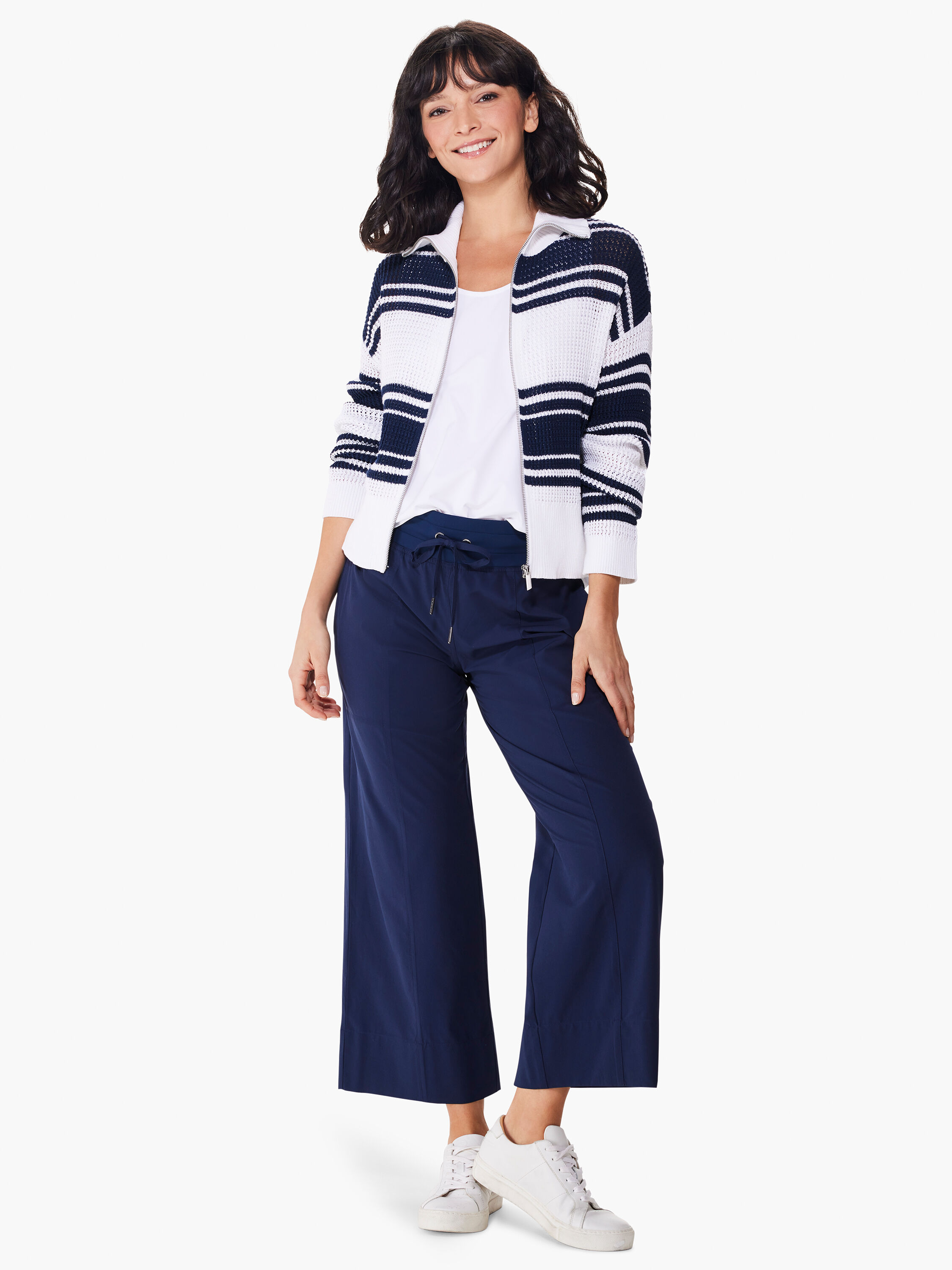 Mixed Stripe Zip Front Sweater Jacket | NIC+ZOE