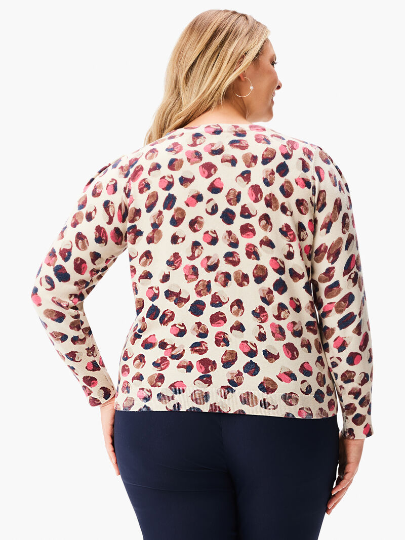 Woman Wears Blush Dot Sweater image number 2