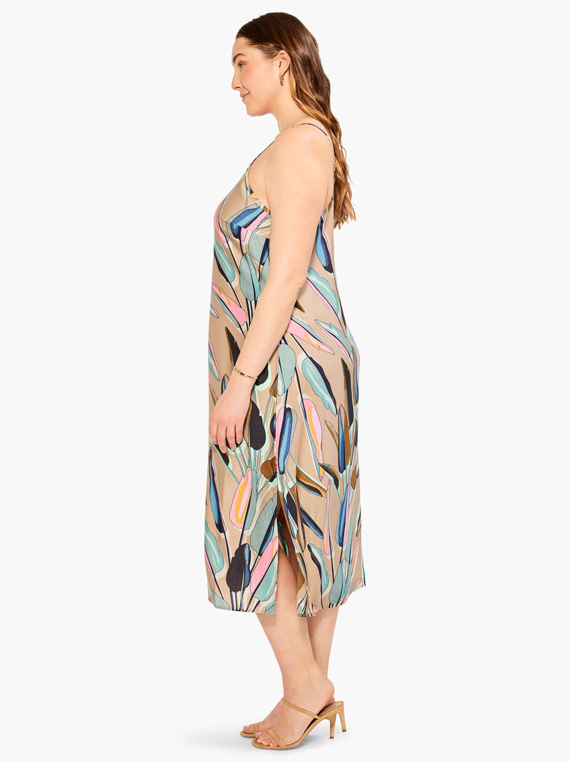 Woman Wears Banana Leaves Slip Dress image number 2