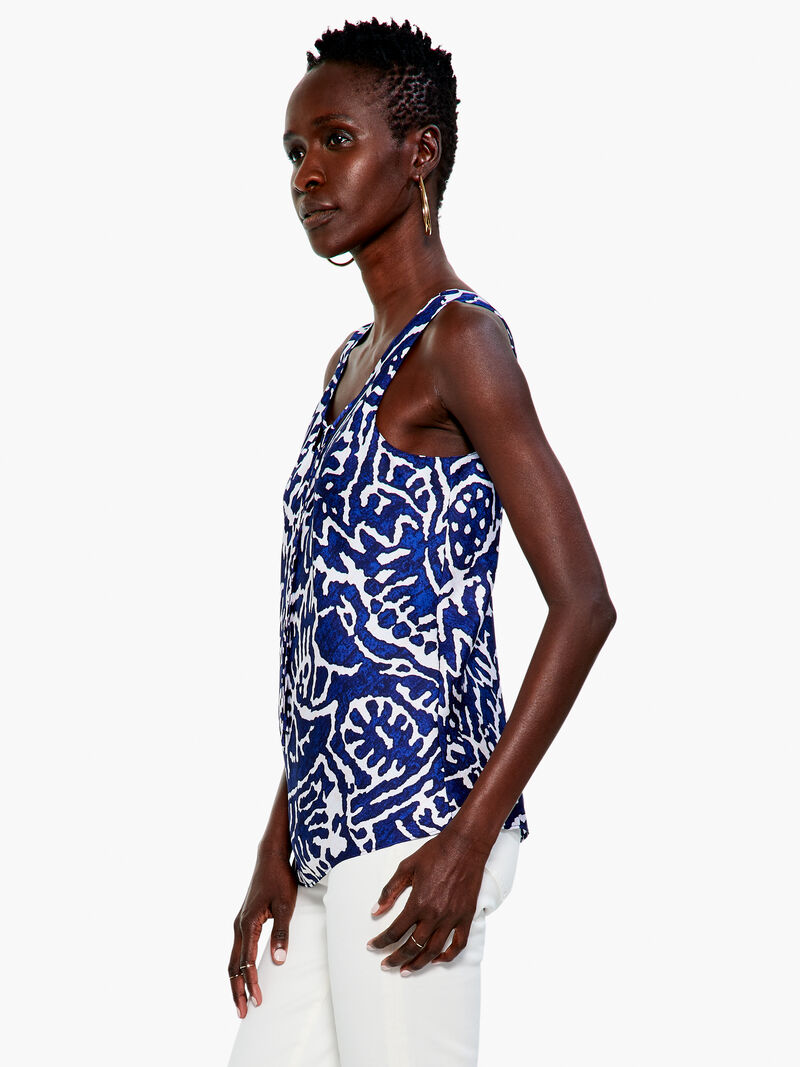 Woman Wears Indigo Stamp Tank image number 1