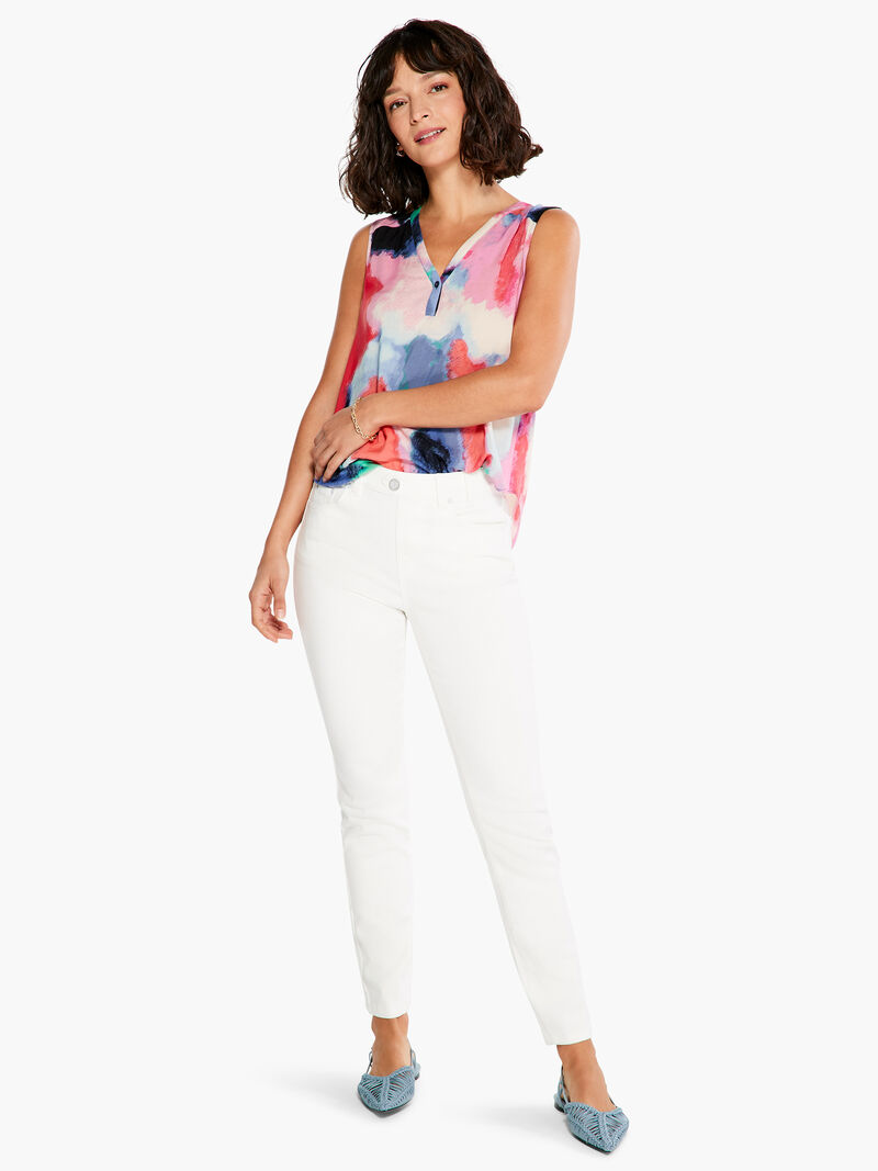 Woman Wears Abstract Art Tank image number 3