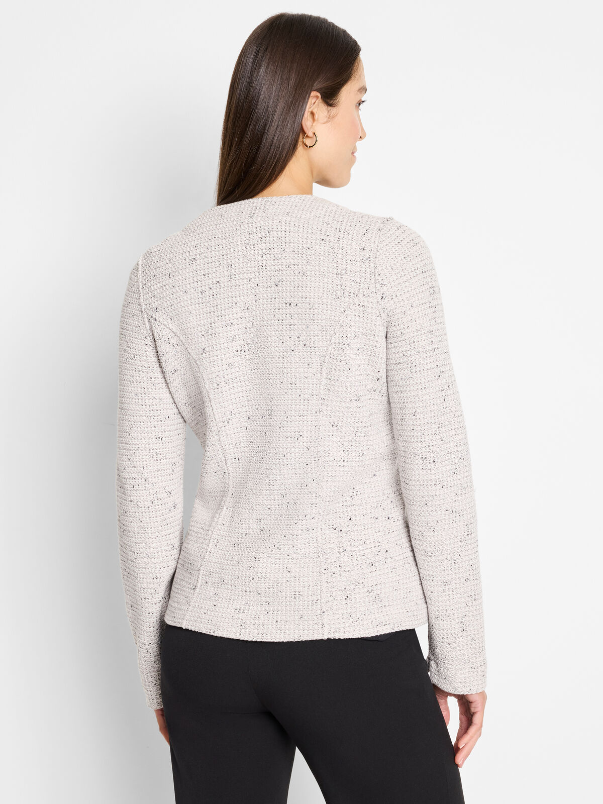 Weave Mix Knit Zip Jacket