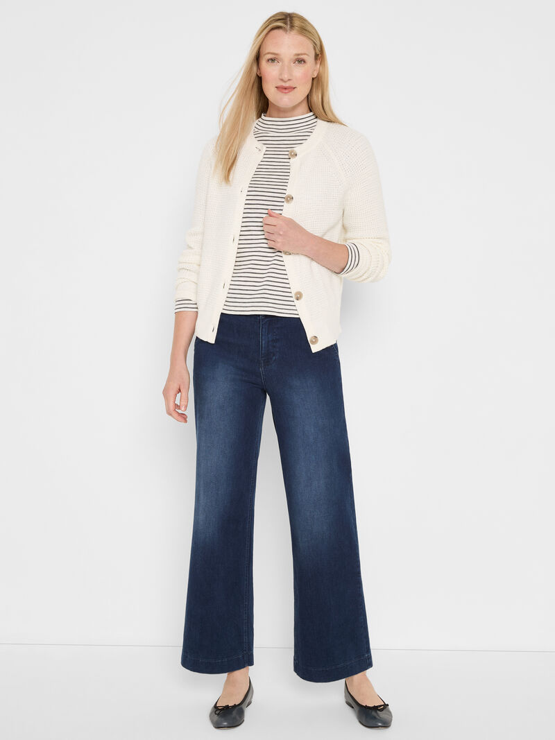 NZT Striped Long Sleeve Mock Neck Tee