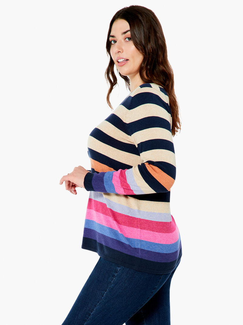 Woman Wears Jewel Stripes Vital Sweater image number 1