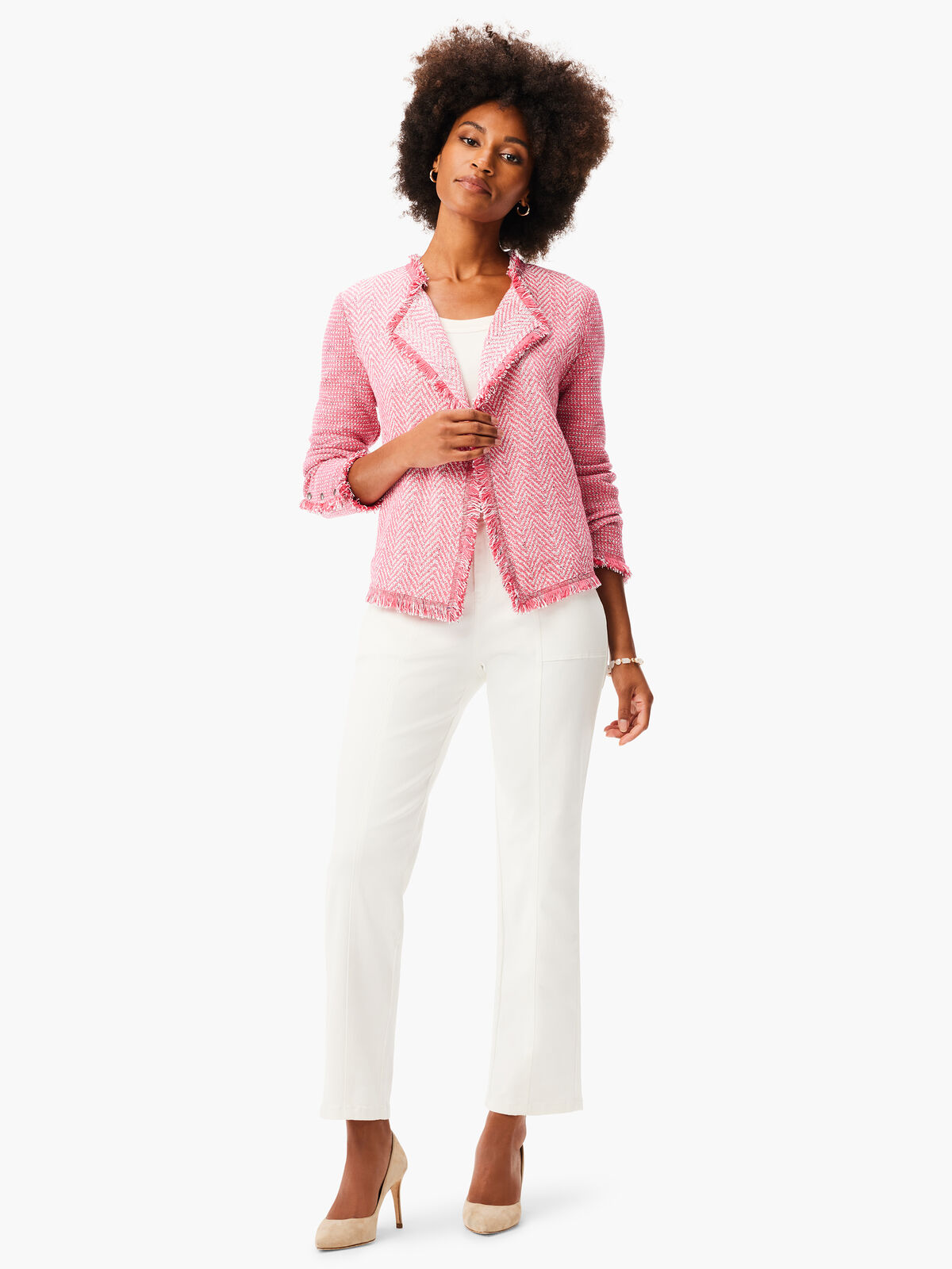 Fringe Mix Knit Blazer