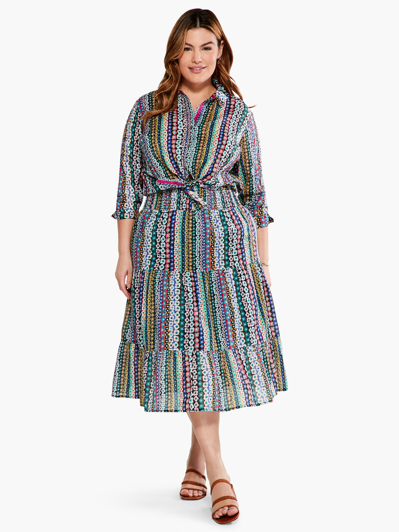 Woman Wears Flower Field Crinkle Shirt image number 4