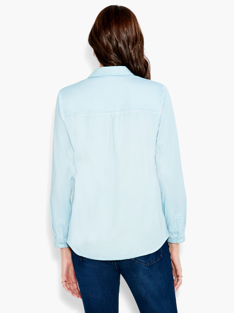Woman Wears NZT Long Sleeve Angled Pocket Shirt image number 2